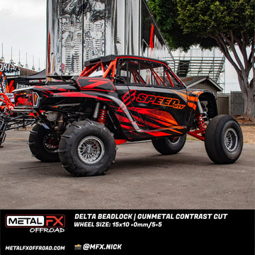 Metal FX Wheels Delta Beadlock Gunmetal Contrast Cut