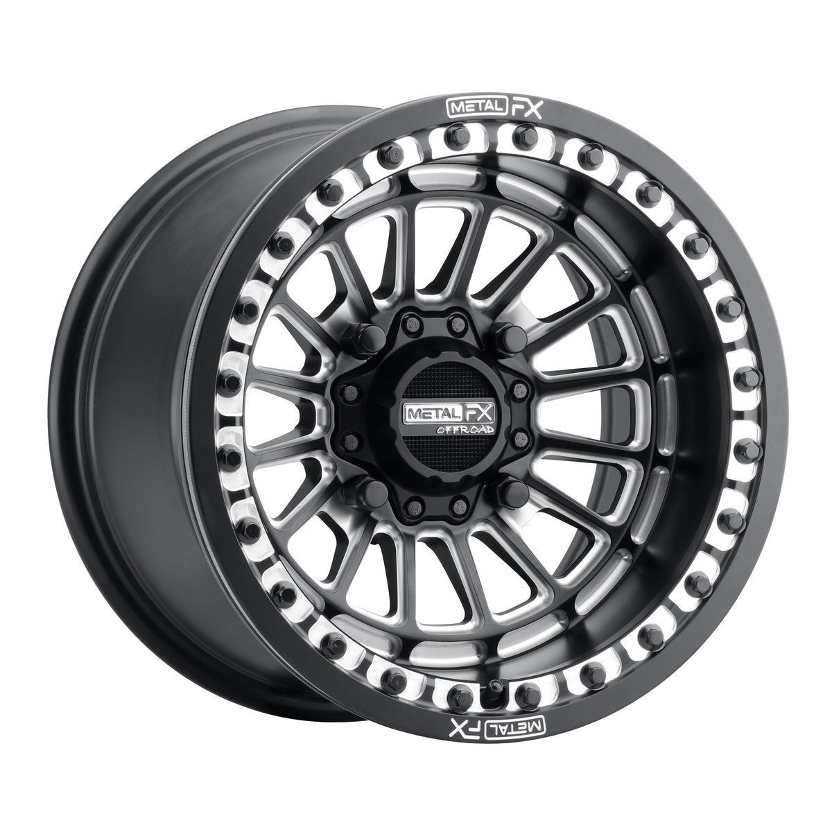 Metal FX Wheels Delta Beadlock Satin Black Contrast Cut
