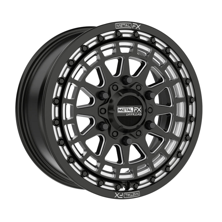 Metal FX Wheels Outlaw 6R Beadlock Satin Black Contrast Cut