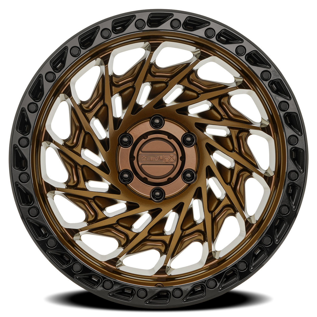 Metal FX Wheels Typhoon Truck Smoked Bronze Center Gloss Black Lip