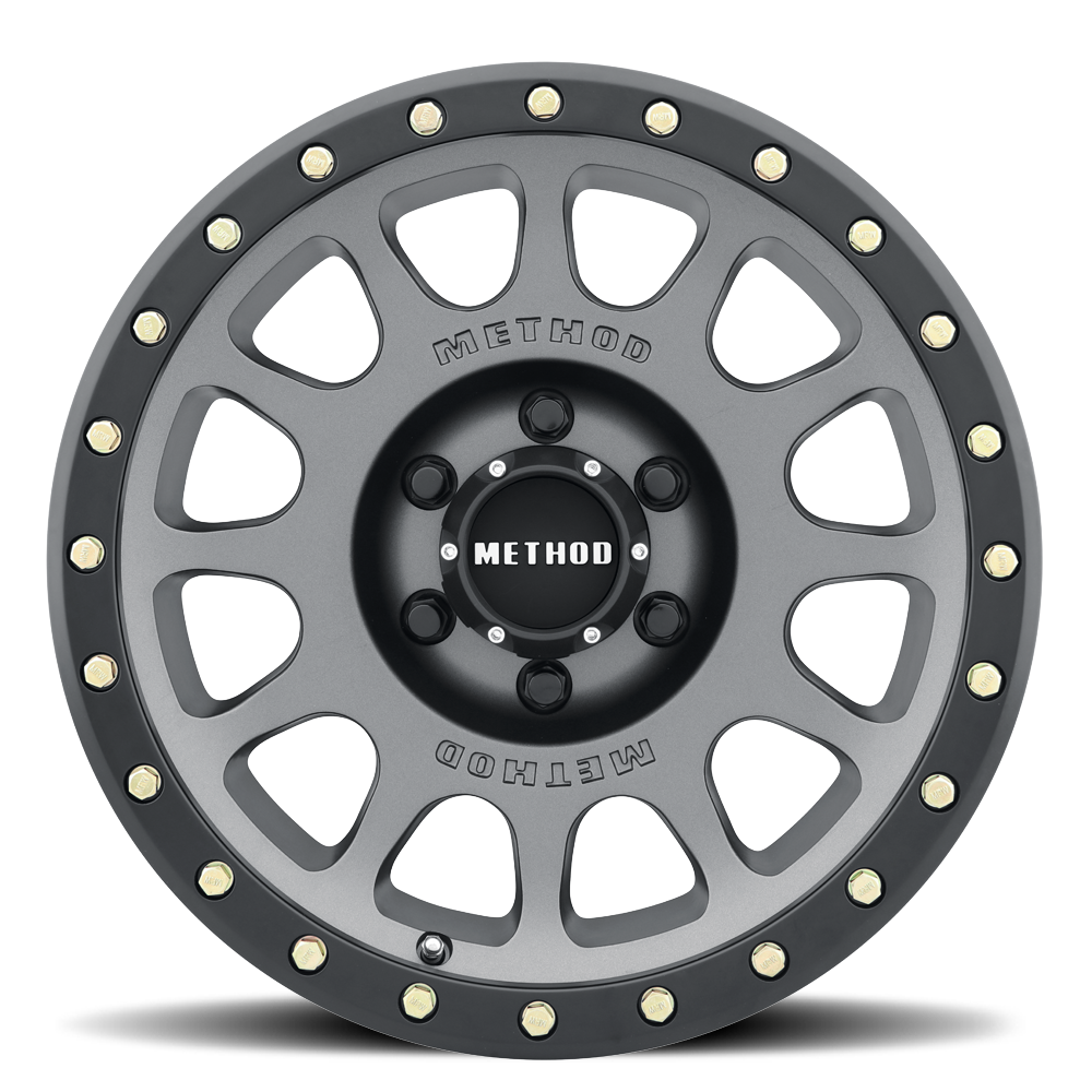 Method Race Wheels MR305 NV Titanium with Matte Black Lip 6 lug