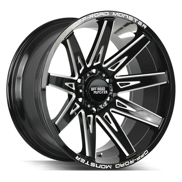 Off-Road Monster Wheels M25 Gloss Black Milled - Wheels Outlet