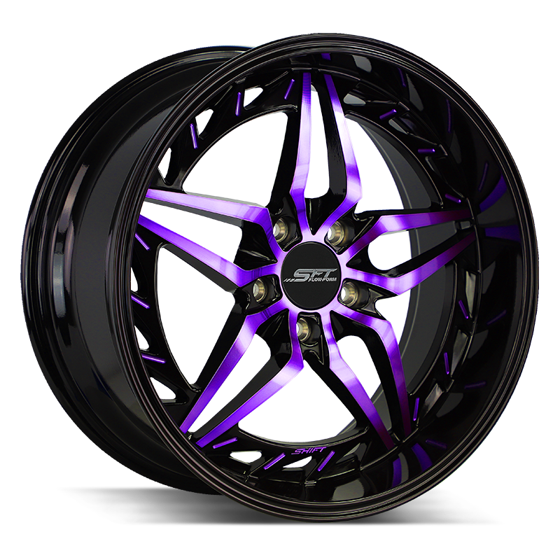 Shift Wheels HF37 Injector Gloss Black Candy Purple Machined - Wheels Outlet