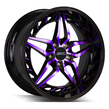 Shift Wheels HF37 Injector Gloss Black Candy Purple Machined - Wheels Outlet