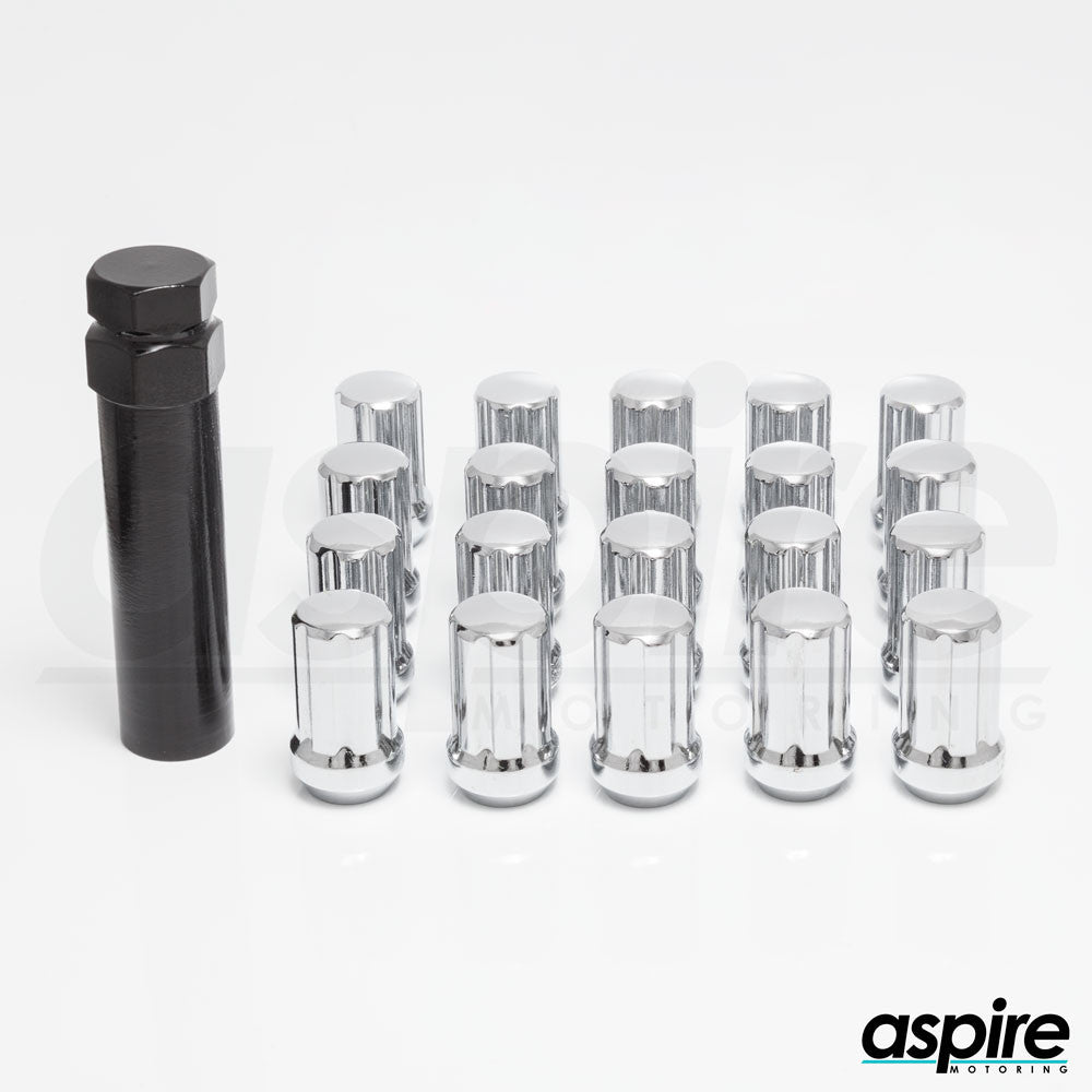 Spline Chrome Lug Nuts - aspire MOTORING