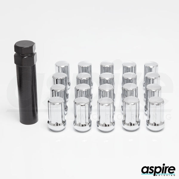 Spline Chrome Lug Nuts - aspire MOTORING