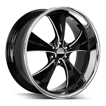 Strada Classics Wheels C02 Old Skool Gloss Black Milled SS Lip - Wheels Outlet