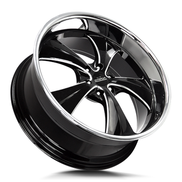 Strada Classics Wheels C02 Old Skool Gloss Black Milled SS Lip - Wheels Outlet