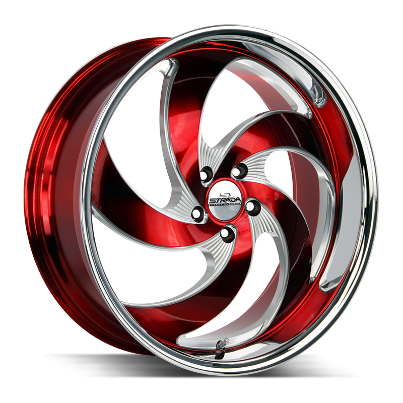 Strada Classics Wheels C05 Retro 5 Candy Red Milled SS Lip - Wheels Outlet