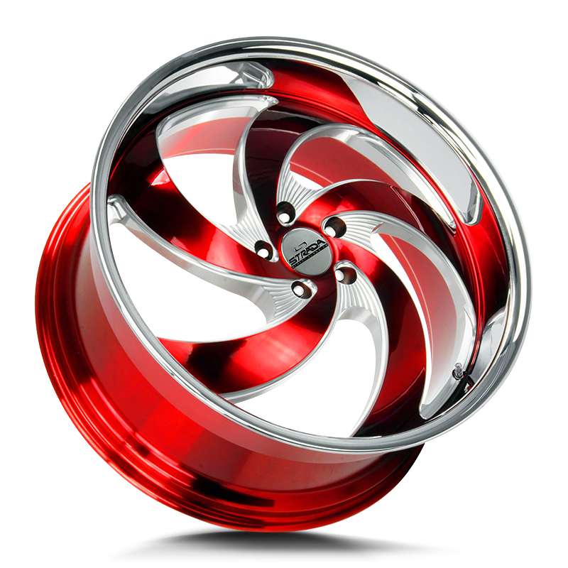Strada Classics Wheels C05 Retro 5 Candy Red Milled SS Lip - Wheels Outlet