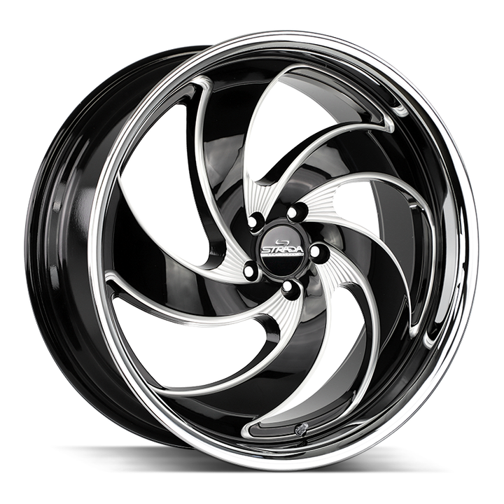Strada Classics Wheels C05 Retro 5 Gloss Black Milled SS Lip - Wheels Outlet