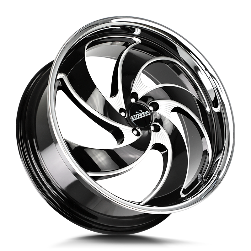 Strada Classics Wheels C05 Retro 5 Gloss Black Milled SS Lip - Wheels Outlet