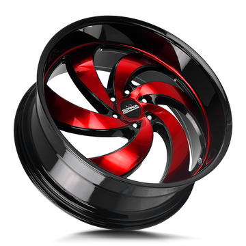 Strada Classics Wheels C06 Retro 6 Gloss Black Candy Red Machine - Wheels Outlet