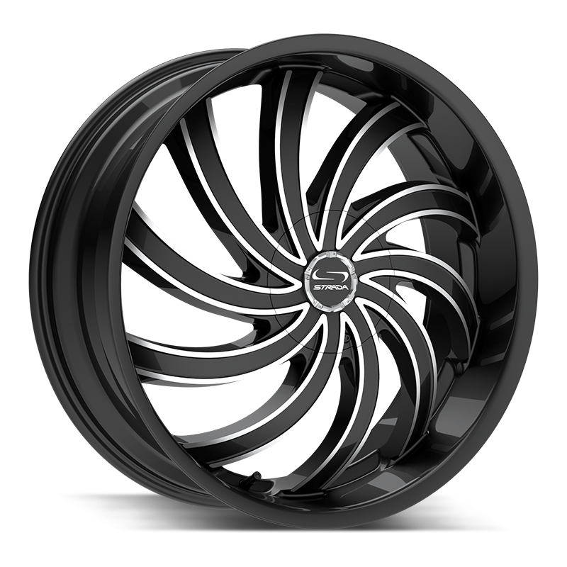Strada Wheels G04 Flame Gloss Black Milled - Wheels Outlet