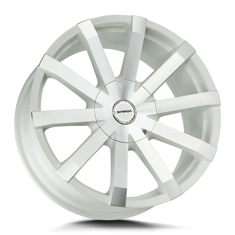 Strada Wheels S50 Gabbia White Machined - Wheels Outlet