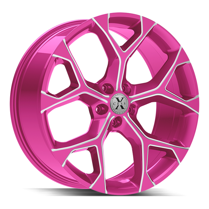 Xcess Wheels X05 5 Flake Candy Pink Milled - Wheels Outlet