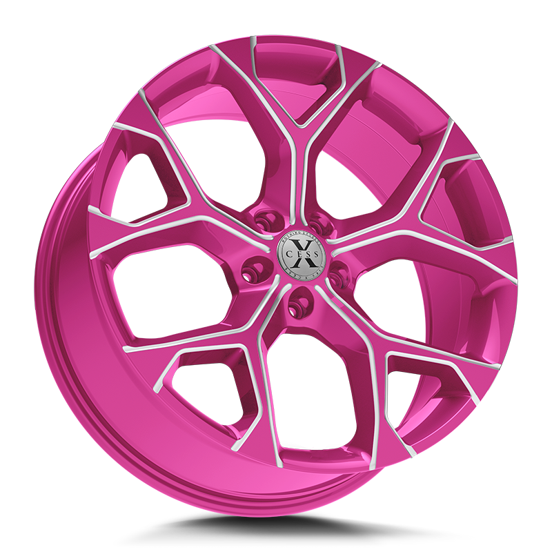 Xcess Wheels X05 5 Flake Candy Pink Milled - Wheels Outlet