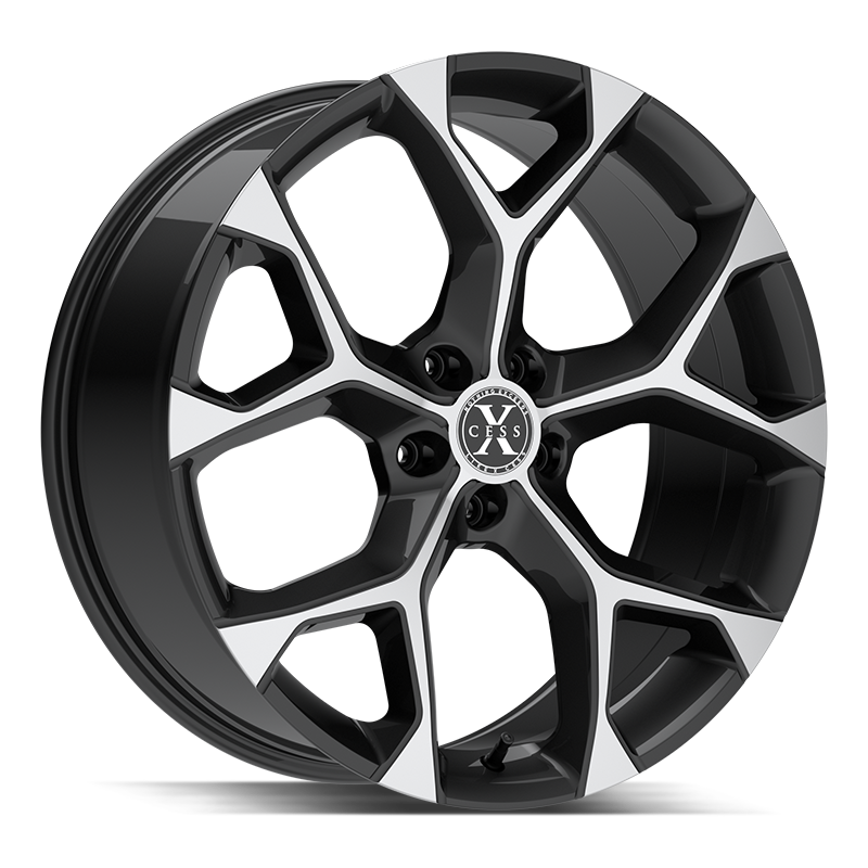 Xcess Wheels X05 5 Flake Gloss Black Machined - Wheels Outlet