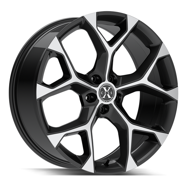 Xcess Wheels X05 5 Flake Gloss Black Machined - Wheels Outlet