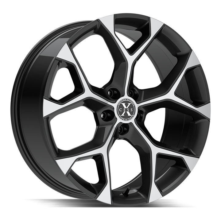 Xcess Wheels X05 5 Flake Gloss Black Machined - Wheels Outlet