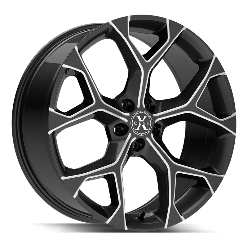 Xcess Wheels X05 5 Flake Gloss Black Milled - Wheels Outlet