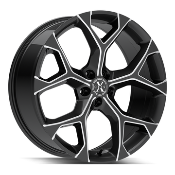Xcess Wheels X05 5 Flake Gloss Black Milled - Wheels Outlet