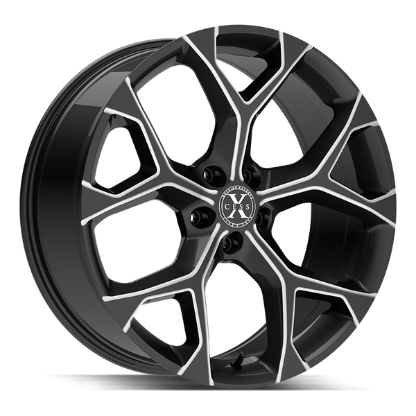 Xcess Wheels X05 5 Flake Gloss Black Milled - Wheels Outlet